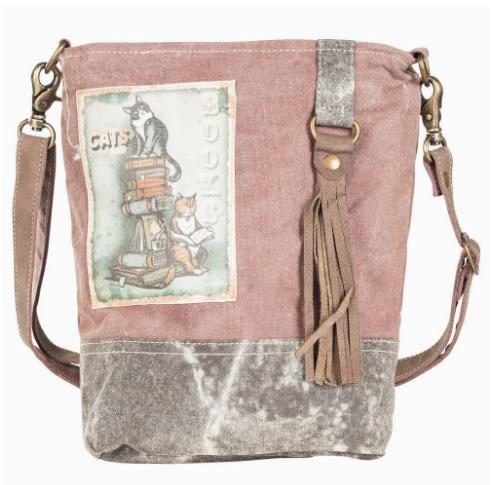 Cats & Books Crossbody Bag