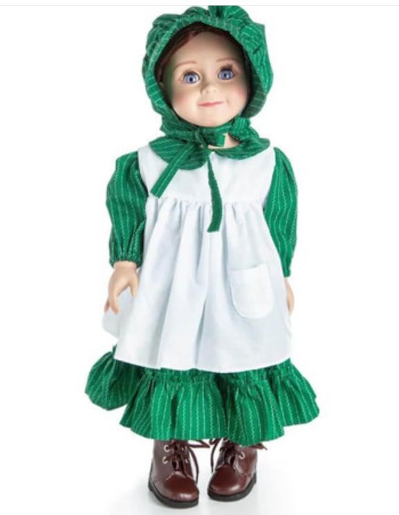 18 In Doll 3 Pc Prairie Dress, Apron, and Bonnet