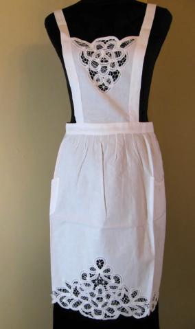 Battenburg Lace Bib Apron