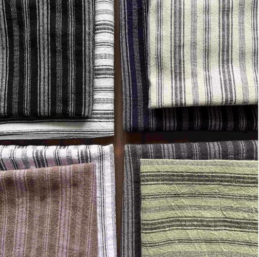 woven yarn dyed striped linen polyester cotton fabric