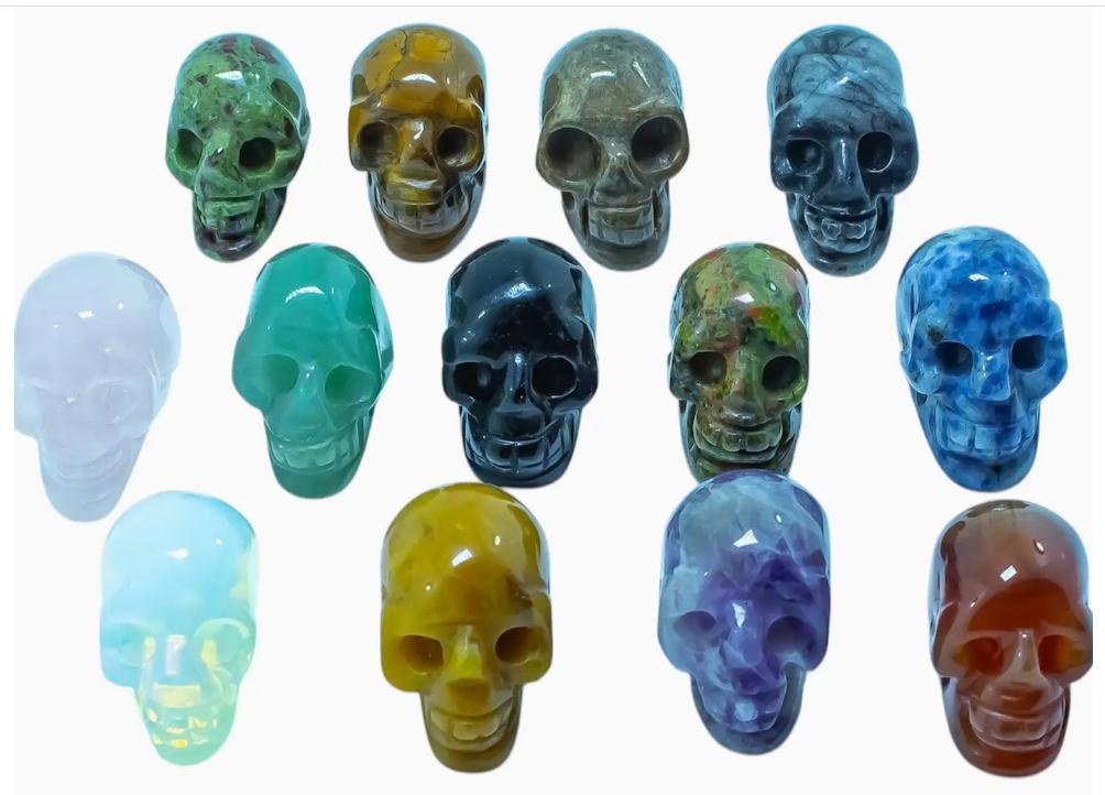Crystal Gemstone Mini Skulls