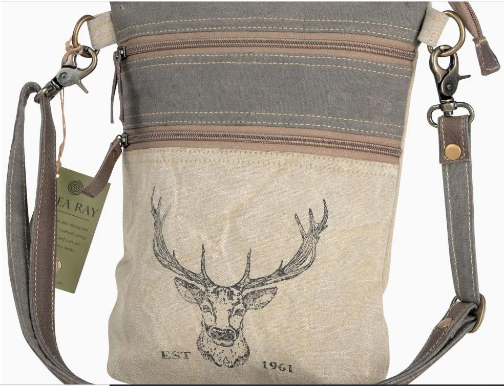 Double Zipper Deer Crossbody Bag