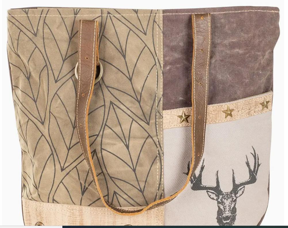 Brown Tones Antlers Tote