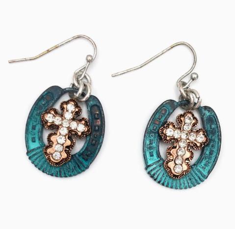 Cross Horseshoe Earrings
