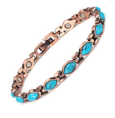Classic Healing Copper Natural Marquis Turquoise 2 Bracelet