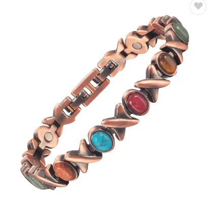 Classic Healing Copper Natural Semi Precious Stone Bracelets