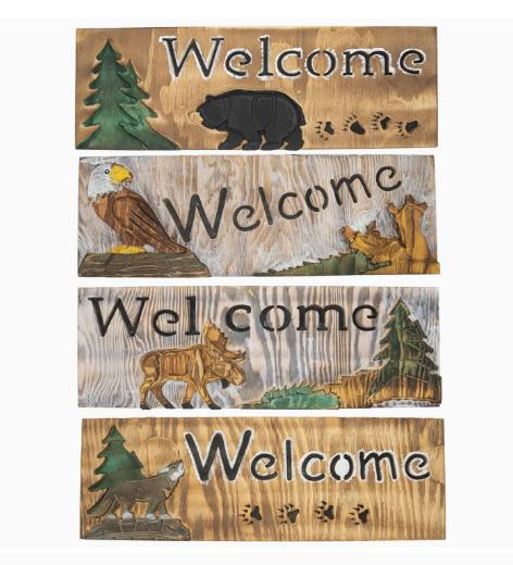 Wooden Animal Welcome Signs