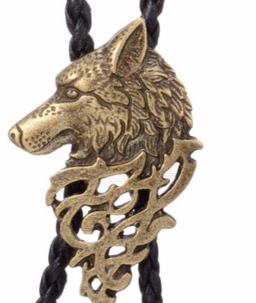 Wolf Bolo Tie