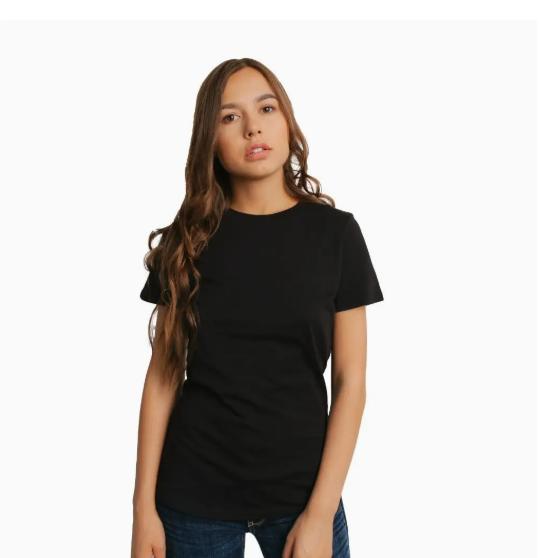 Lady Col Emb. Blk TShirt