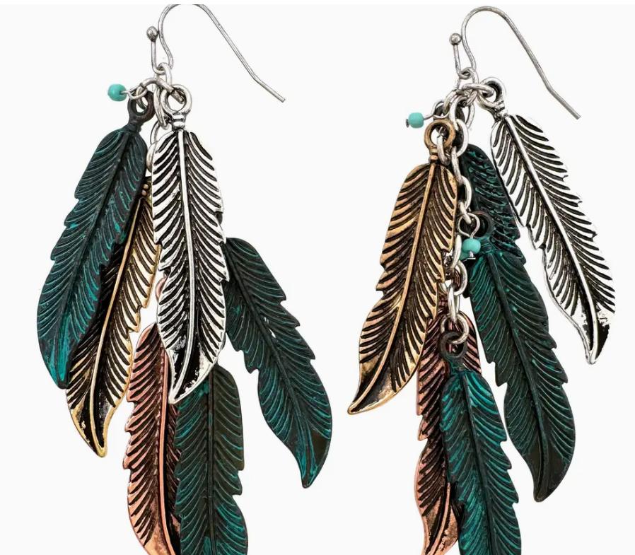 Feather Metal Earrings
