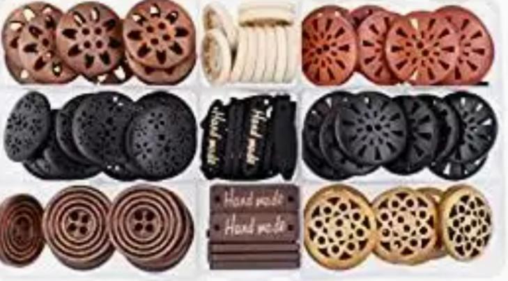 Carved Wood Buttons