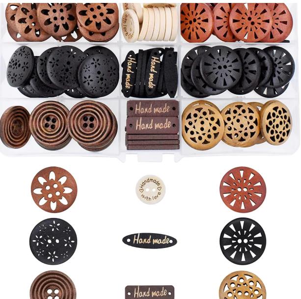 Carved Wood Buttons Lg