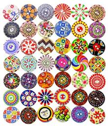 Round Wood Flower Buttons