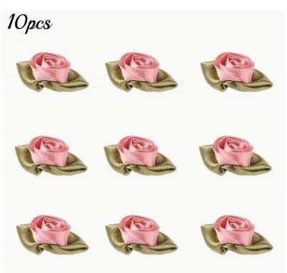 Mini Satin Ribbon Roses 10 pk