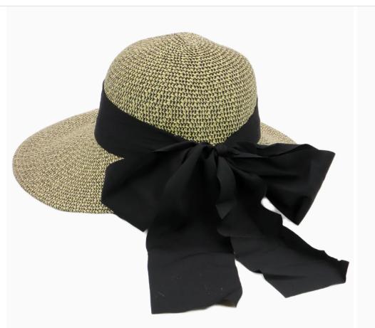 Straw Bonnet Black Ribbon