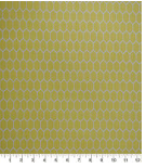 White Honeycomb on Yellow Quilt Cotton Fabric