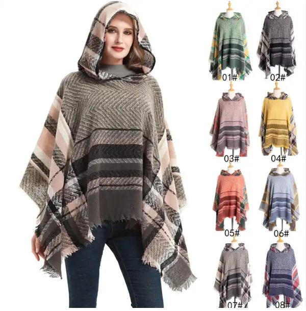 Hooded Knit Pattern Cape