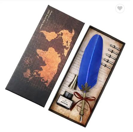 Feather Writing Quill Signature Christmas Gifts Pen with ink