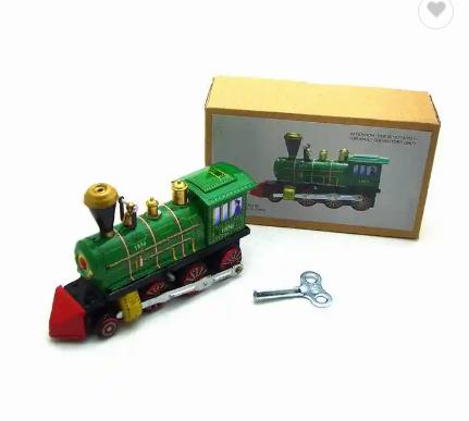 Green Train Wind Up Tin Toy