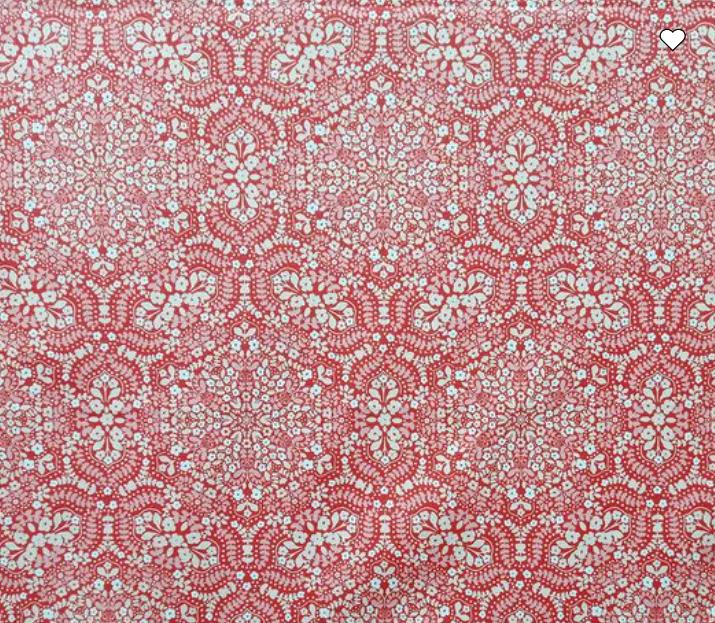 Red Floral Geometric Glitter Quilt Cotton Fabric by Keepsake Calico