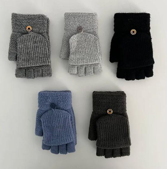 Men's Knitted Half Finger Gloves