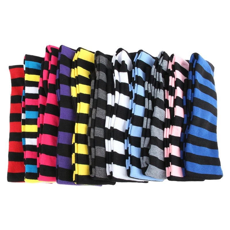 Women Girls Thigh High Striped Socks 8 Colors