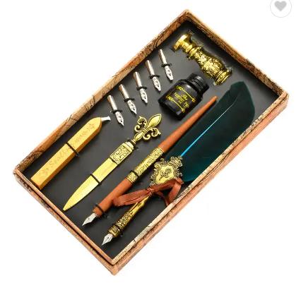 English Feather Pen set with packing box