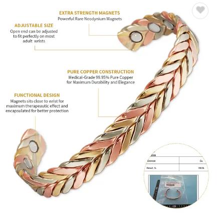 Neodymium 8 Magnets Healing Copper Bracelet